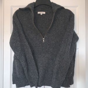Madewell Zip Up Sweater Dark Gray Size Small